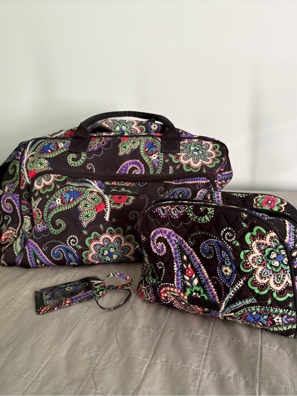 Vera Bradley Kiev Paisley Set: Weekender bag, toiletry bag and luggage tag